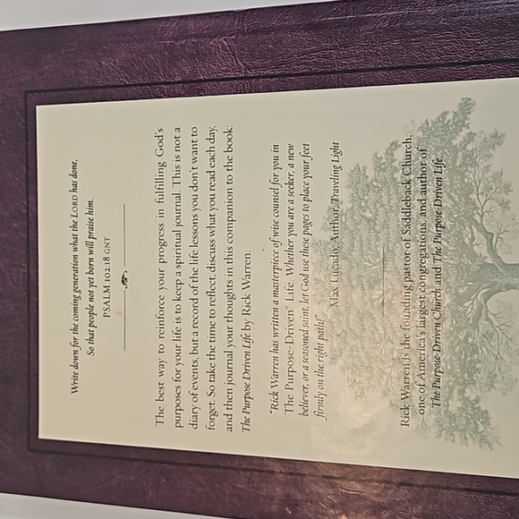 The Purpose Driven Life Journal Rick Warren  Inspirio Prayer Book 2002 - Picture 4 of 17